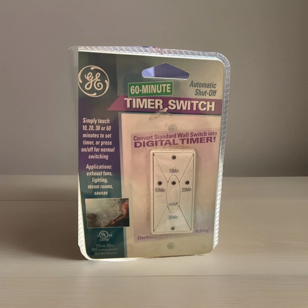 GE 60 Minute Timer Switch Digital In-wall Timer Switch 10,20,30,or 60, Min. New!